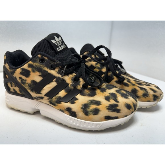 Adidas Torsion ZX Flux Leopard Sneakers Womens Size 5.5 Workout Shoes‎ Cheetah - Picture 1 of 12